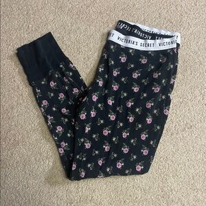 Victoria's Secret Black Floral Pajama Pants